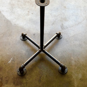 Black Pipe Table Base Diy Parts Kit Pedestal Table Base Pub Bar Table 1 Pipe X 18 24 28 30 36 38 40 Or 42 Tall