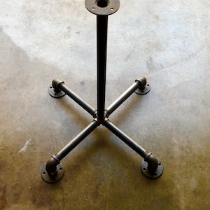 Industrial IRON Pipe Table Base "DIY" Parts Kit, 3/4" Pipe x 18", 20", 22", 24", 26", 28", 30”, 32”, 34”, 36”, 38”, 40", 42” or 44" Tall