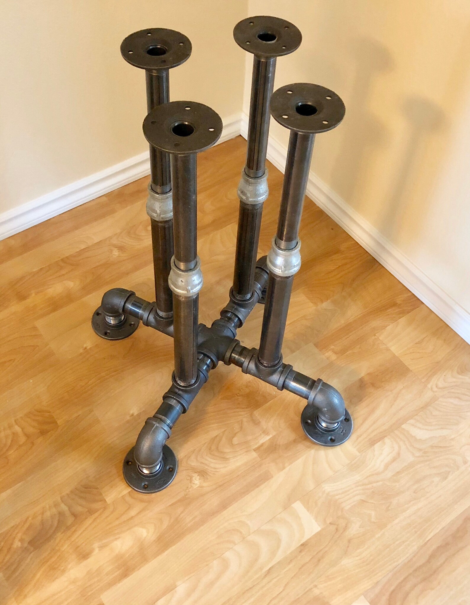 Industrial Table With Black Pipe diy Table Base Etsy