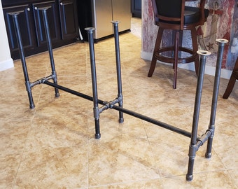 Industrial Pipe Table Base, 66" Long <>Depth Options- 12", 14", 16", 18", 20" <> Height Options- 28", 30", 32", 34", 36", 38", 40", 42", 44"