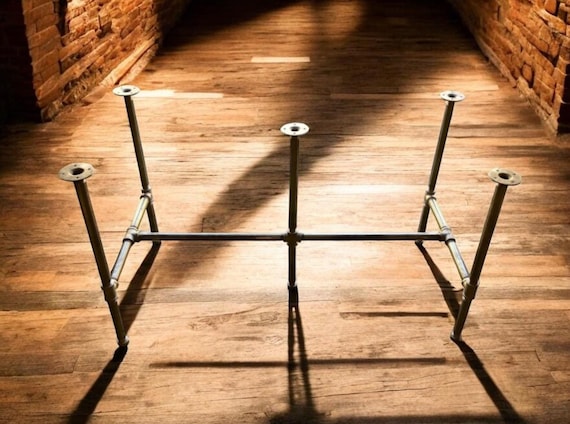 Industrial Pipe Table Base Kit - 30" Tall - Choose Length 26"-92" & Width 12"-30" - DIY Rustic Furniture Frame