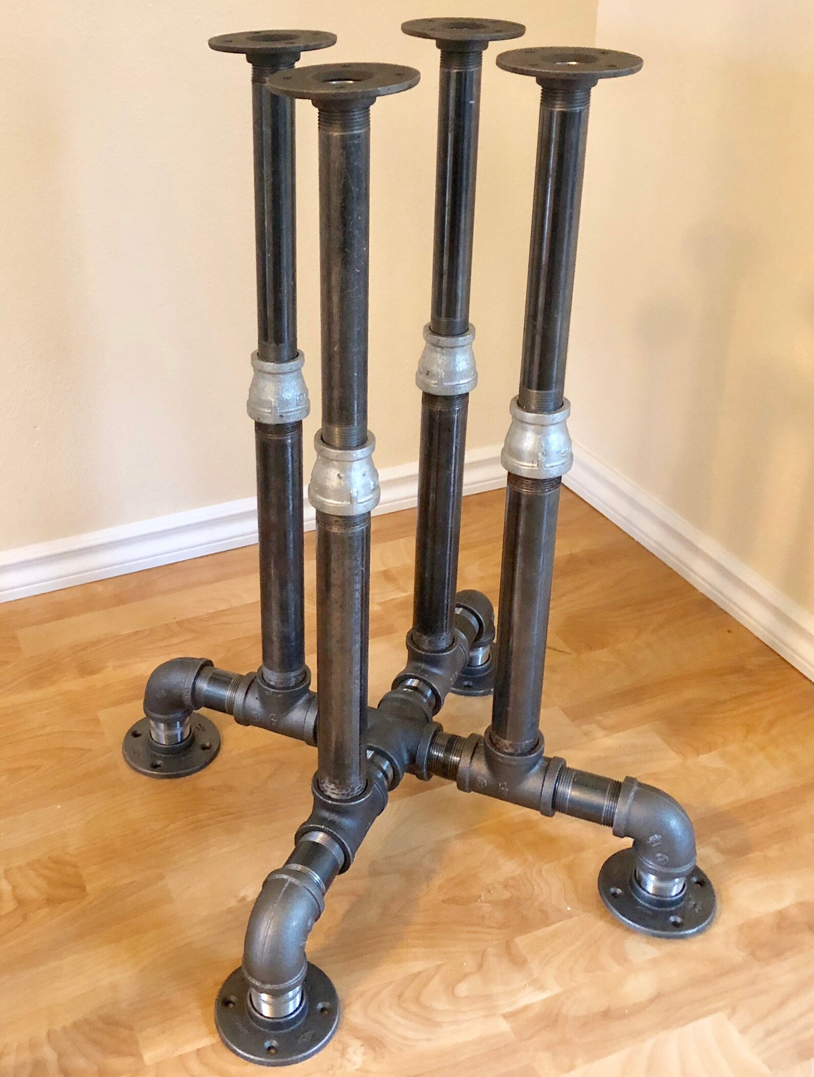 Industrial Table With Black Pipe diy Table Base Etsy