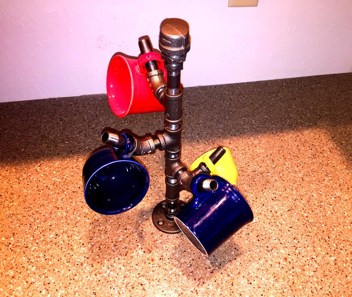 Industrial Black Pipe Coffee Mug Holder Coffee Cup Etsy