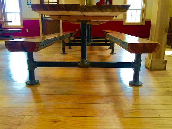 Industrial Pipe Picnic Table Base "DIY" Parts Kit, 1.25" Heavy Duty Pipe INDOOR/OUTDOOR
