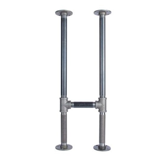 Black Pipe Table Frame/Table Legs "DIY" Parts Kit, 2 End Frames 1" Black Pipe X 12” Wide X 28.5” Tall
