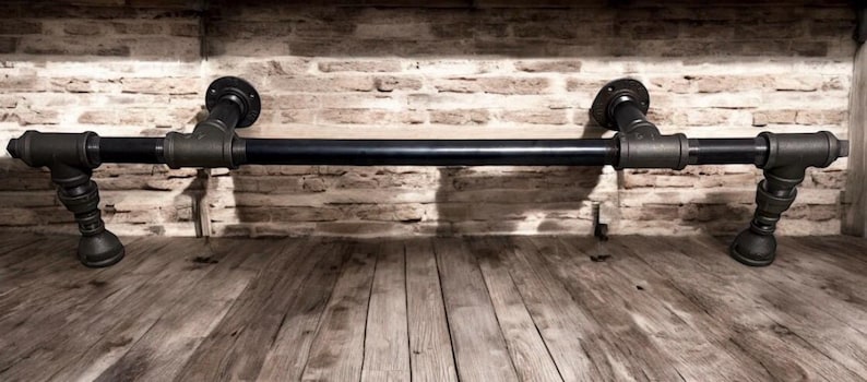 Pipe Foot Rests IRON Industrial Pipe Bar Foot Rail, Foot Rest - Kitchens, Bars ...