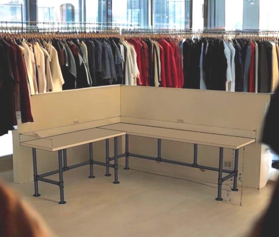 Industrial Pipe Work Table Display Base "DIY" Parts Kit, Perfect for Store Display and Work Table