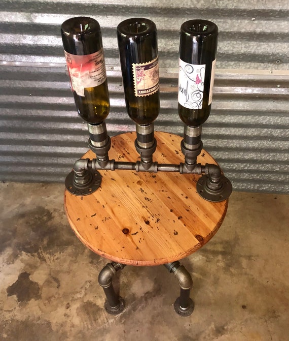 Pipe Wine Rack Bottle Holder, Diagonal Wall Mount "DIY" Parts Kit