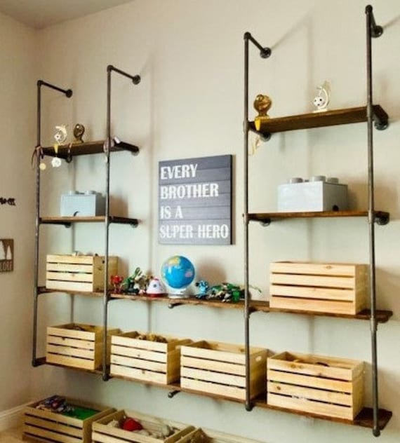 Authentic Industrial Pipe Shelving Kit, BEST Quality - Choose Shelf Depth - 4", 5", 6", 7", 8", 9", 10", 11", 12", 14", 16", or 18"