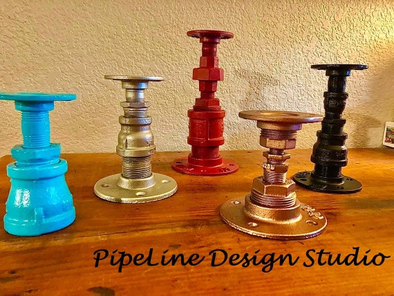 Industrial Steel Pipe Candle Holders, Single Pillar Candle Holder - Perfect gift idea!