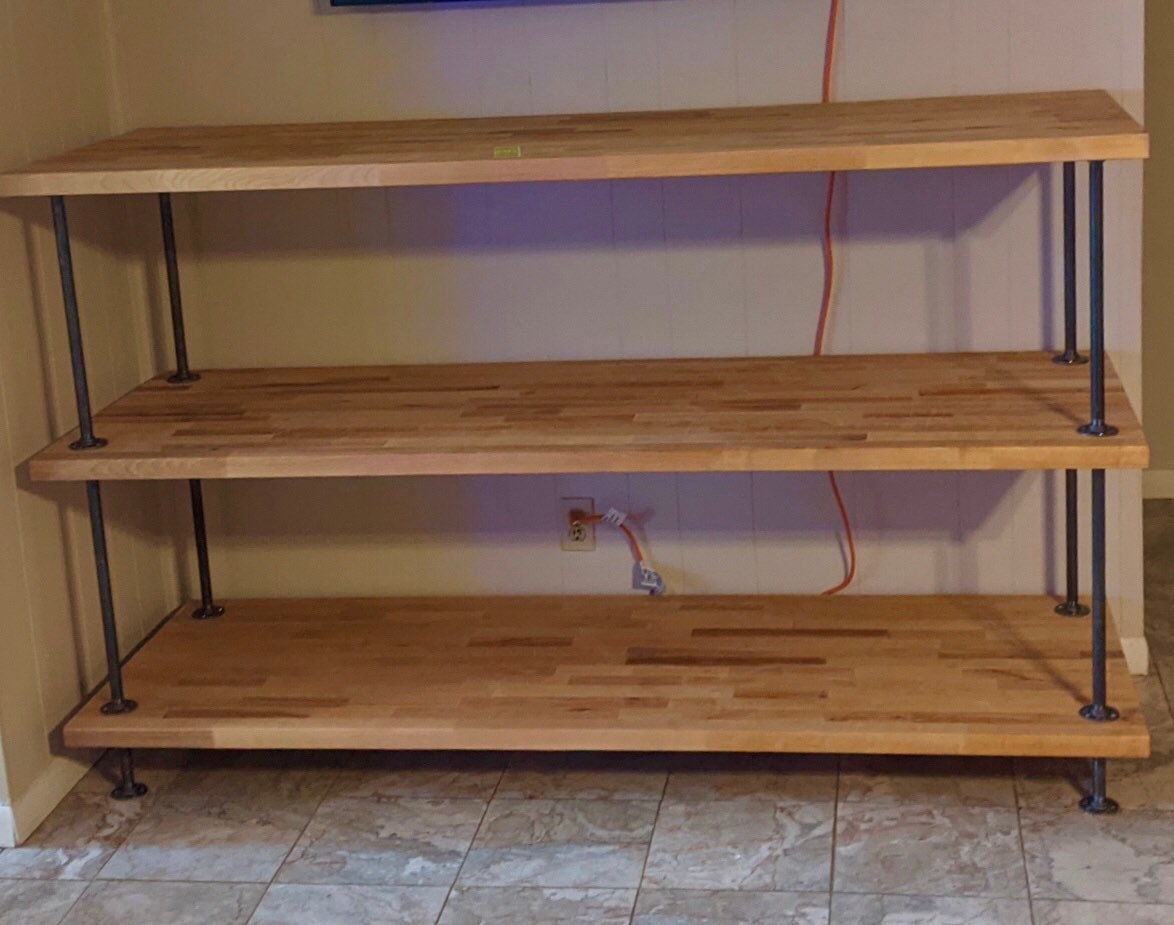 Black Pipe Shelving DIY Kit 48 wide x 12 deep x 36 tall