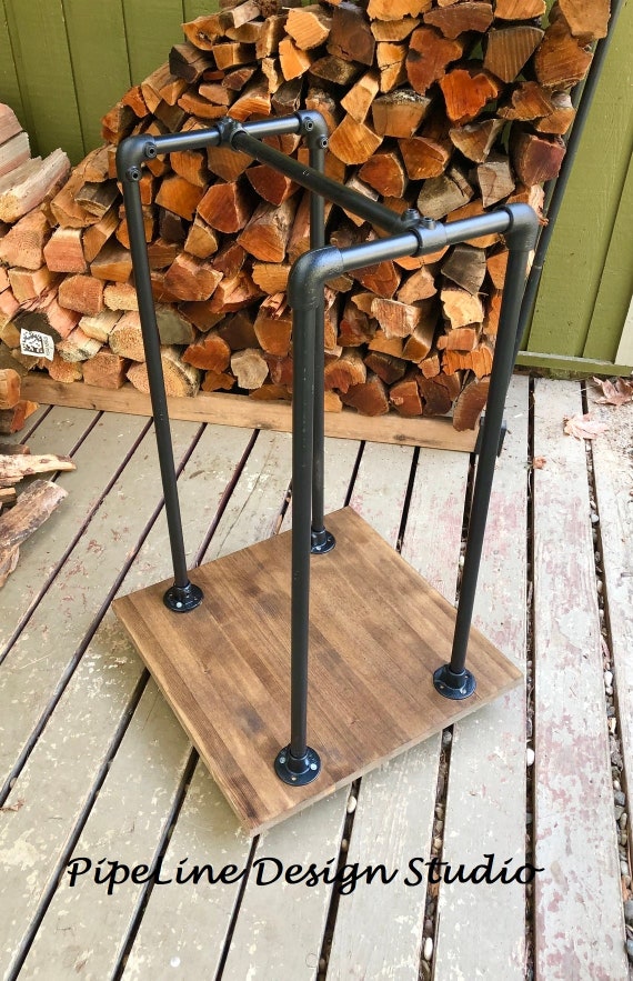 Pipe Firewood Storage Rack with Wheels