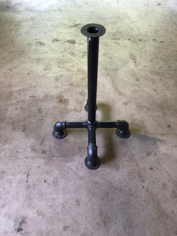 Industrial Pipe Table Base "DIY" Parts Kit, 1.5" Pipe x 18", 24", 28", 30”, 32", 34", 36”, 38”, 40" and 42" Tall with 24” wide base