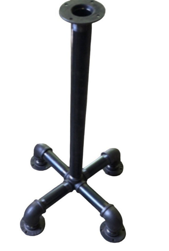 Industrial Pipe Table Base or Bar Stool "DIY" Parts Kit, 1.5" Pipe x 18", 30”, 36”, 38” Tall with 24” wide base - Custom Sizes Available