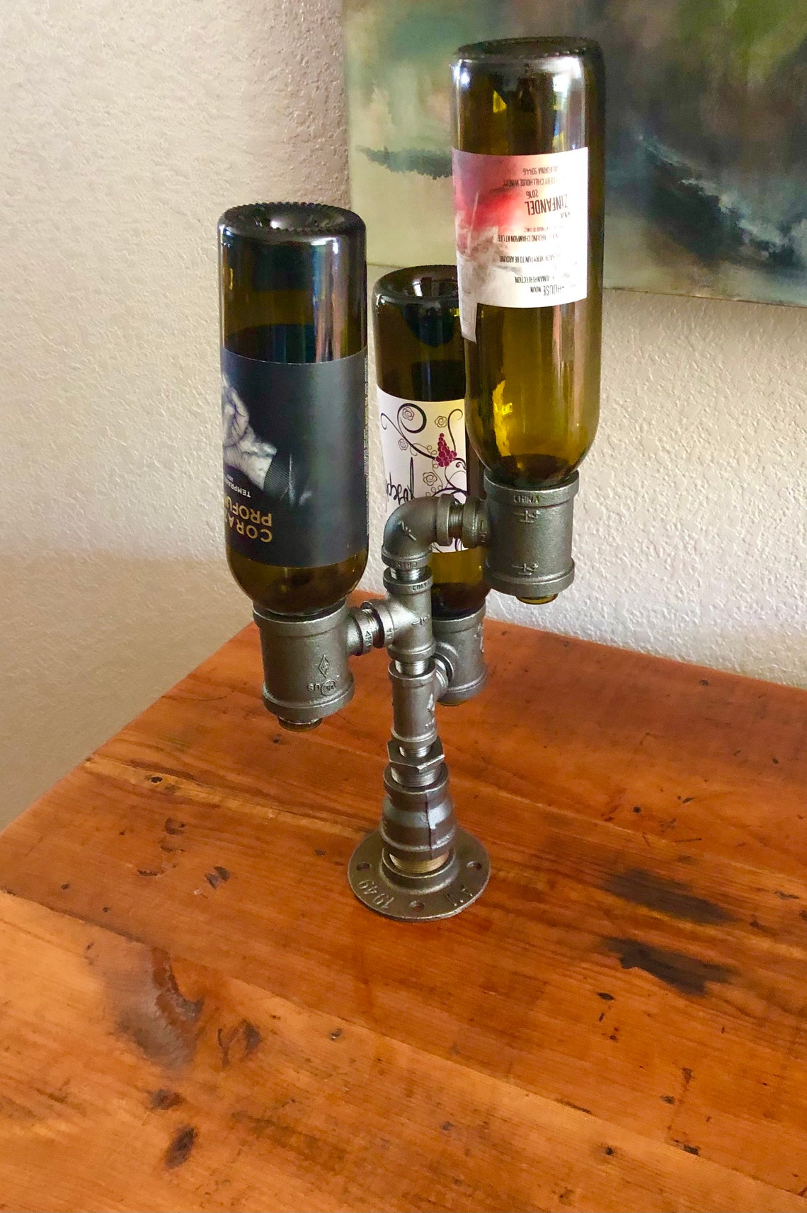 Industrial Pipe Wine Rack Liquor Bottle Holder Holds up to Etsy