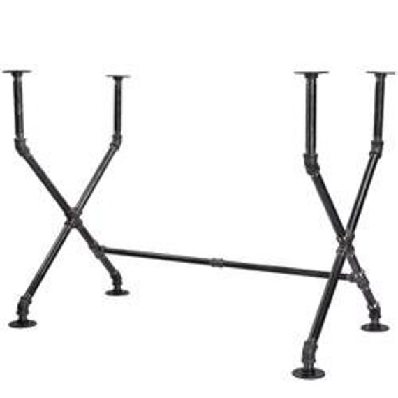 Black Pipe Table Base “DIY" Parts Kit- 22" wide x 44" long x 31" tall