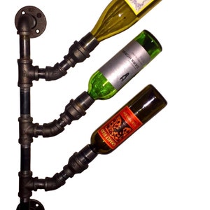 Industrial Pipe Wine Rack Bottle Holder Wall Mount &quot;DIY&quot; Parts Kit