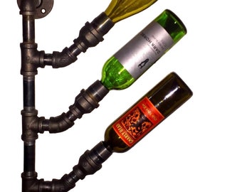 Industrial Pipe Wine Rack Bottle Holder Wall Mount "DIY" Parts Kit