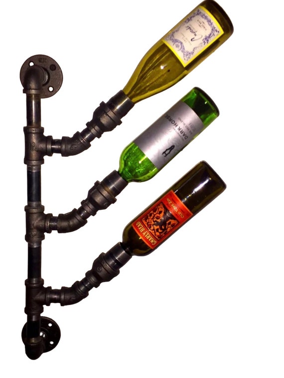 Industrial Pipe Wine Rack Bottle Holder Wall Mount "DIY" Parts Kit