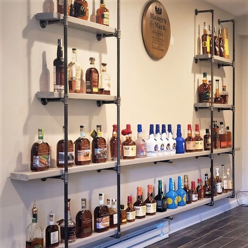 Black Pipe Shelving diy Parts Kit One Set Etsy