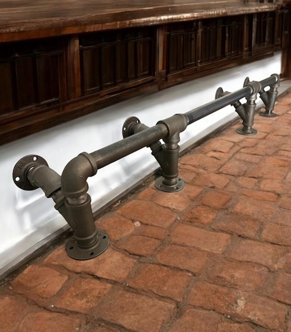 Heavy Duty Iron Pipe Bar Foot Rail Kit - Kitchens, Bars, Restaurants, Custom Orders Available!
