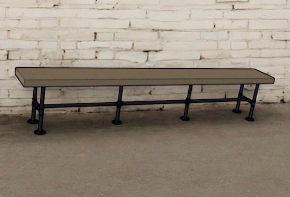 Pipe Bench Base "DIY" Parts Kit- 3/4” pipe x 12" wide x 18" tall - Lengths Available - 46", 58", 64", 82", 94" & 100",Custom Sizes Available