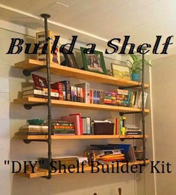 Black Pipe Shelving Open Wall Unit Wall Ceiling Mounted Parts Kit Diy Choose Number Of Shelves 2 3 4 5 6 Huge Sale
