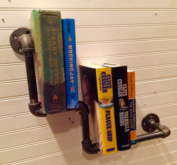 Industrial Black Pipe Book Shelf Urban Loft Style Decor Etsy