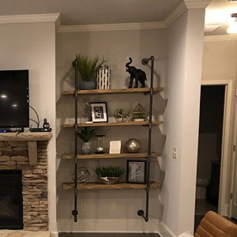 Black Pipe Shelving Open Wall Unit Wall & Ceiling Mounted Etsy