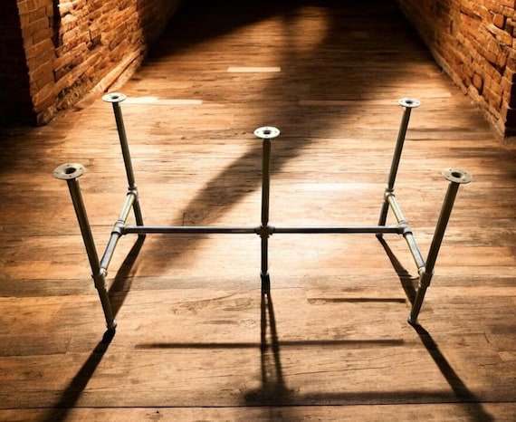 Industrial Pipe Table Base 3/4" x 66" Long x 28" Wide - Height Available - 28" to 44"