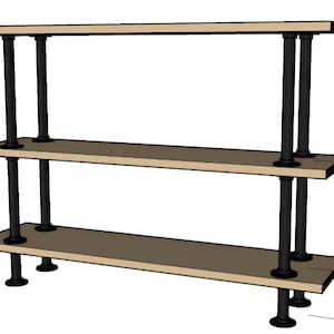 Industrial Pipe Shelving DIY Kit 48" Wide, 12" Deep and 36" Tall Rustic Storage Shelf Rack for Home & Office Decor