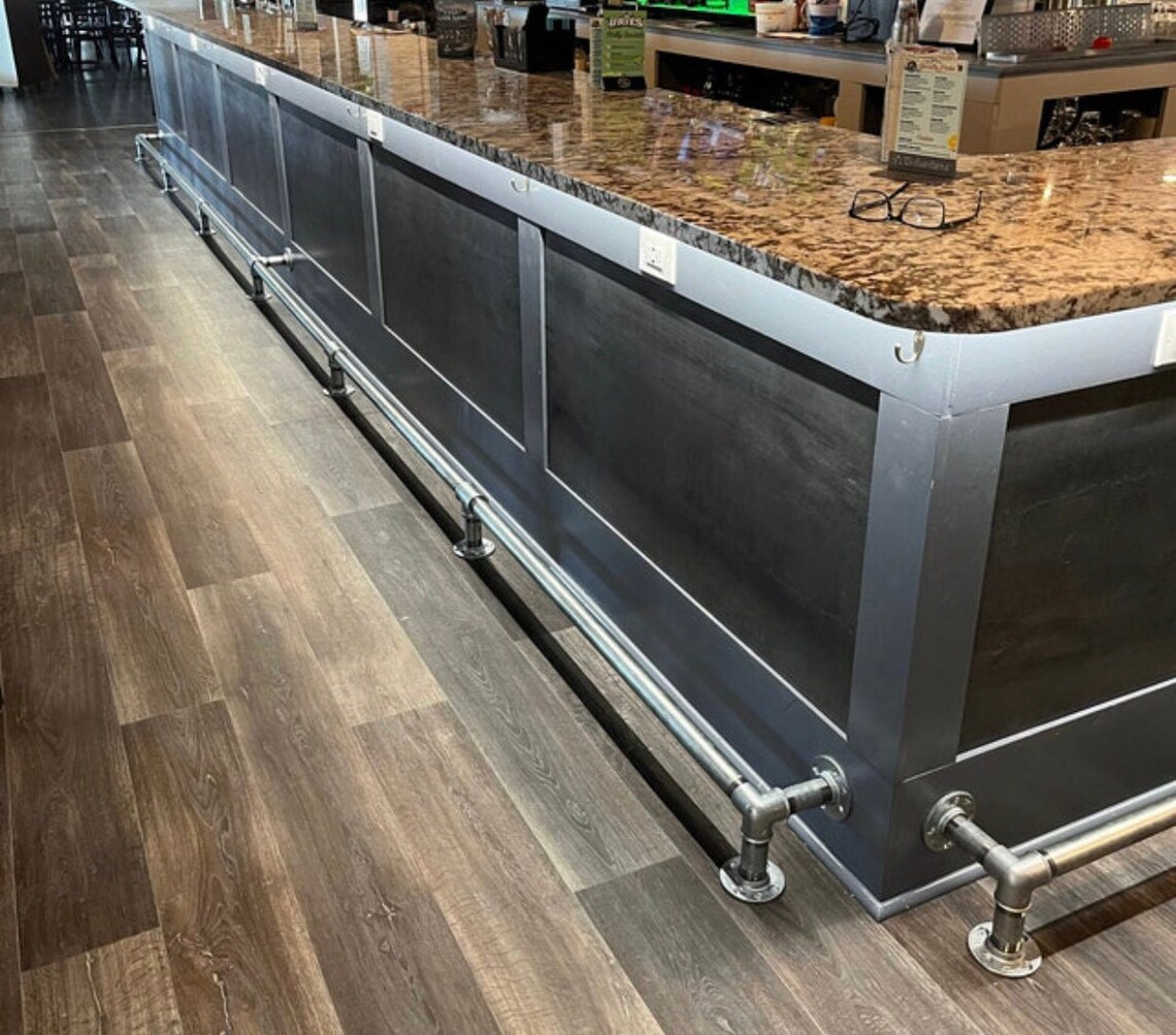 Industrial Pipe Bar Foot Rail Galvanized or Black 11/4 Etsy