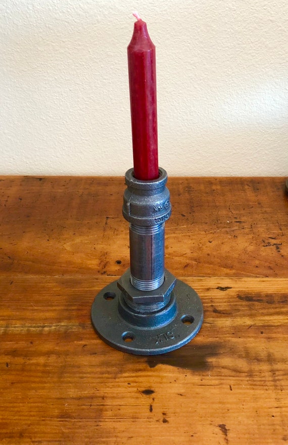 Black Pipe Candle Holder