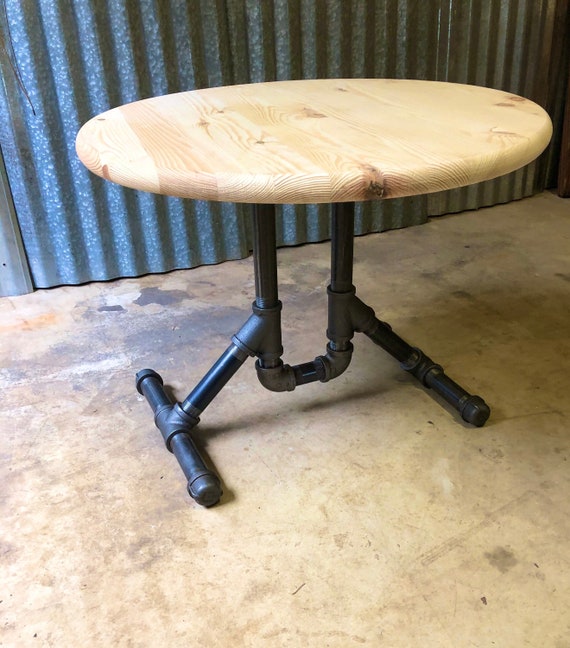 Industrial Pipe Table - “DIY" Parts Kit - 1/2” Pipe, 24” wide x 14” deep x 20” tall, 24” unfinished wood top included