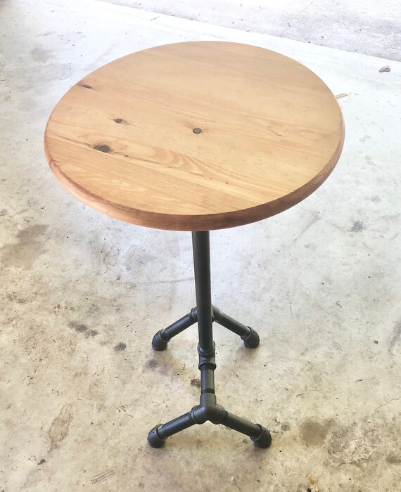 Black Pipe Table Base "DIY" Parts Kit, Pedestal Table Base, Pub, Bar Table, 1" Pipe x 28”, 33” and 39” tall available