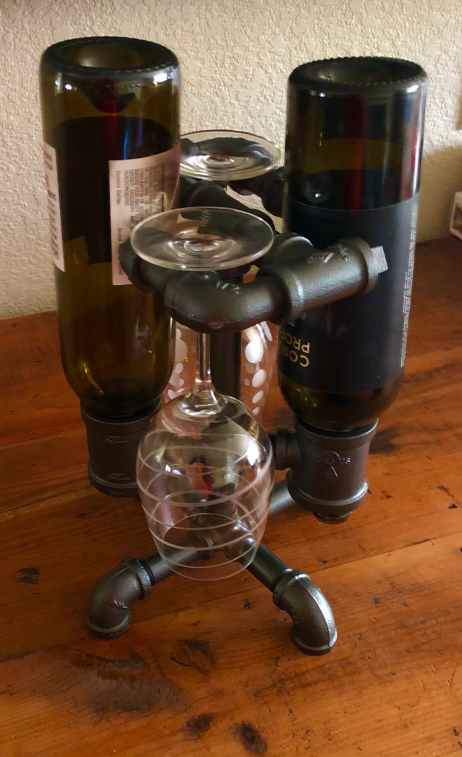 Industrial Pipe Wine Rack Holder Holds up to 2 Bottles/2 Etsy