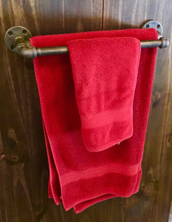 Industrial Iron Pipe Towel Bar, Towel Rack - DIY Parts Kit