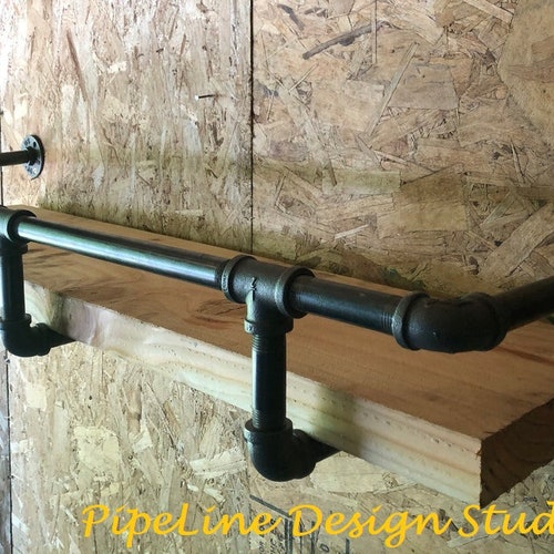 Black Pipe Shelving diy Parts Kit One Set Etsy