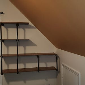 DIY Industrial Pipe Shelving Kit - Build Your Own 4-Tier Wall Shelf Unit, 42 Inches Tall, Rustic Modern Storage Solution