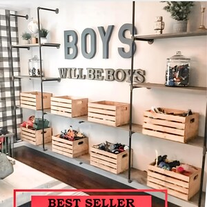Rustic Industrial Pipe Shelf Kit - Custom Vintage Wall Storage Organizer for Home & Office Decor, Adjustable Size