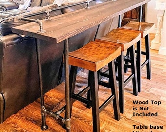 BEST SELLER - Industrial Pipe Table Base & Drink Rail - Various Heights Available DIY