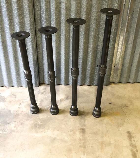 Black Pipe Table Legs - 4 Table Legs Included **Custom Sizes Available By Request**