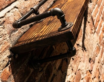 Industrial Pipe Drink Rail Kit, Lengths- 3', 4', 5', 6', 7', 8', 9', 10', 12', Depths-4”, 6", 8", 10", 12", 14", 16", 18", 20", 22" and 24"