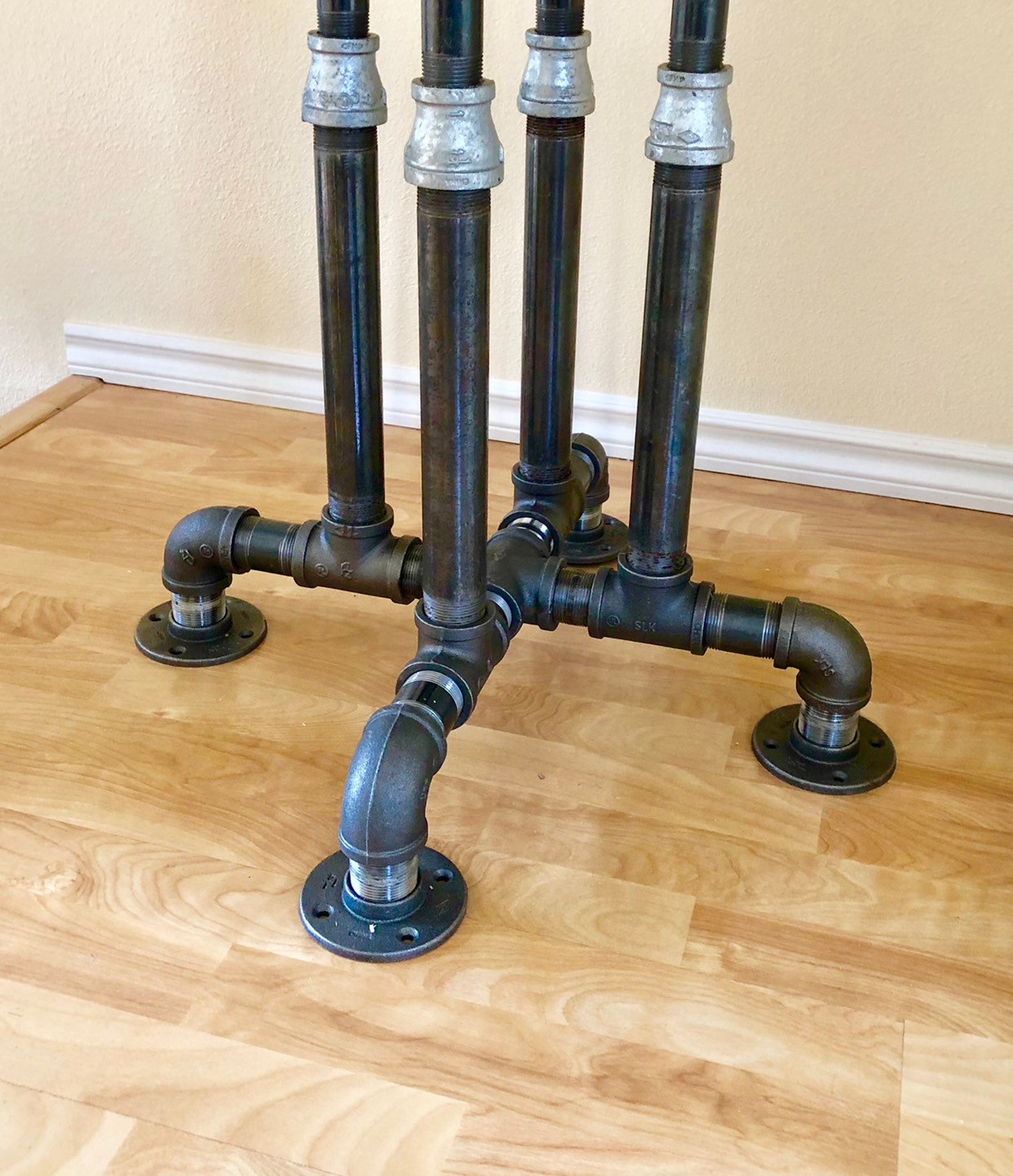 Industrial Table With Black Pipe diy Table Base Etsy