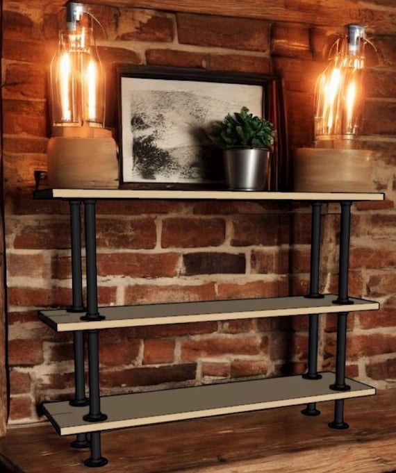 Industrial Pipe Shelving DIY Kit 48" Wide, 12" Deep and 36" Tall Rustic Storage Shelf Rack for Home & Office Decor