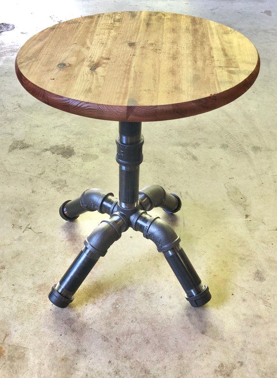 Industrial Pipe Table Base "DIY" Parts Kit, Pedestal Table Base, Pub, Bar Table, 1.5" Pipe x 20", 30", 36" and 38" Available - 20" Wide Base