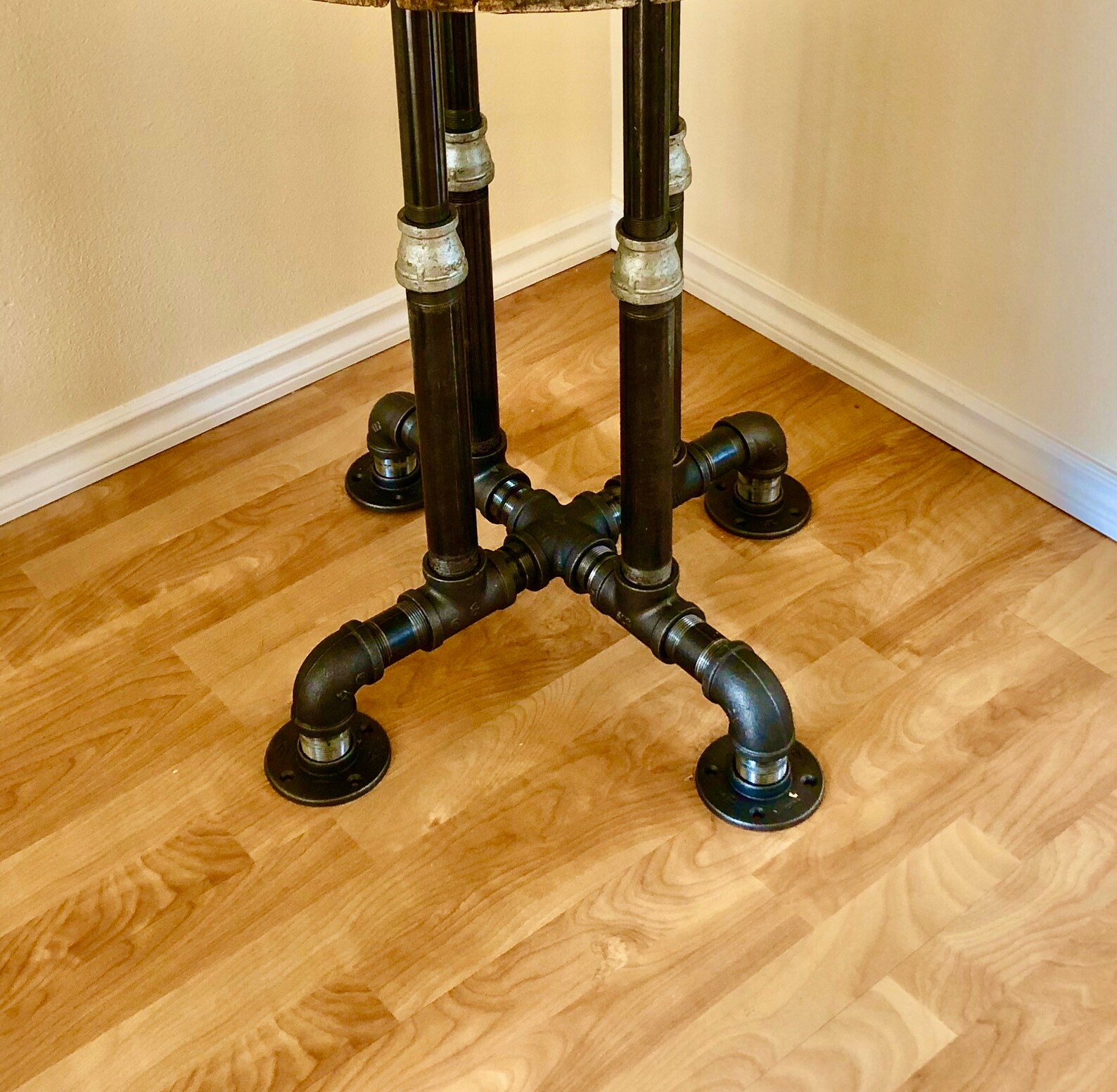 Industrial Table With Black Pipe diy Table Base Etsy