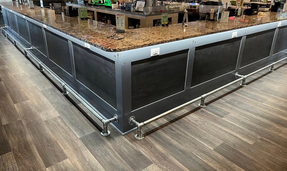 Industrial Pipe Bar Foot Rail Galvanized or Black 11/4 Etsy