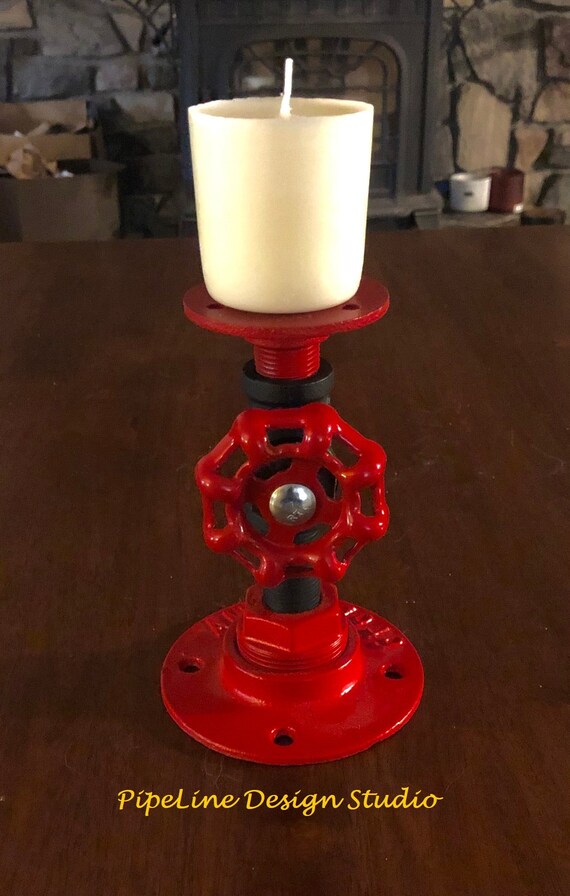 Pipe Candle Holder, Single Pillar Candle Holder - Perfect gift idea!