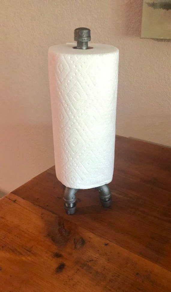Industrial Pipe Paper Towel Holder "DIY" Kit, Free Standing for Countertop